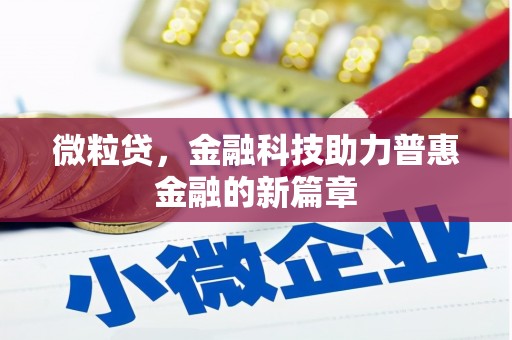 莫旗微粒贷，金融科技助力普惠金融的新篇章