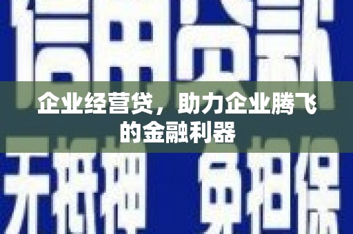 莫旗企业经营贷，助力企业腾飞的金融利器