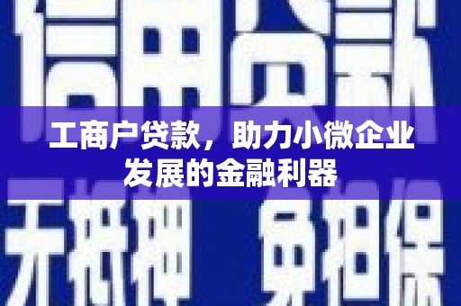 莫旗工商户贷款，助力小微企业发展的金融利器