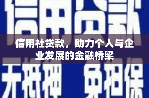 莫旗信用社贷款，助力个人与企业发展的金融桥梁