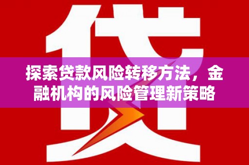 莫旗探索贷款风险转移方法，金融机构的风险管理新策略