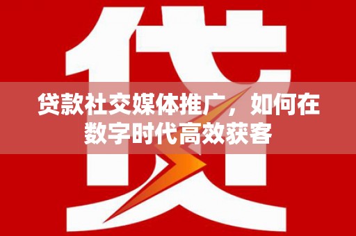 莫旗贷款社交媒体推广，如何在数字时代高效获客