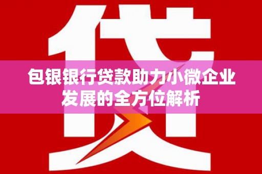 莫旗包银银行贷款助力小微企业发展的全方位解析
