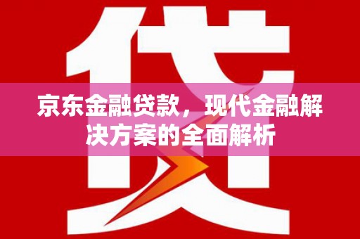 莫旗京东金融贷款，现代金融解决方案的全面解析