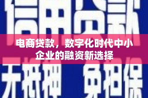 莫旗电商贷款，数字化时代中小企业的融资新选择