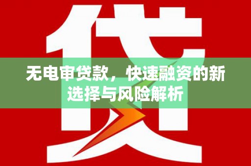 莫旗无电审贷款，快速融资的新选择与风险解析