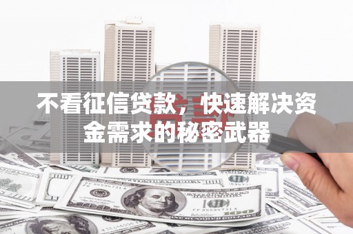 莫旗不看征信贷款，快速解决资金需求的秘密武器