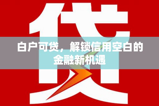 莫旗白户可贷，解锁信用空白的金融新机遇